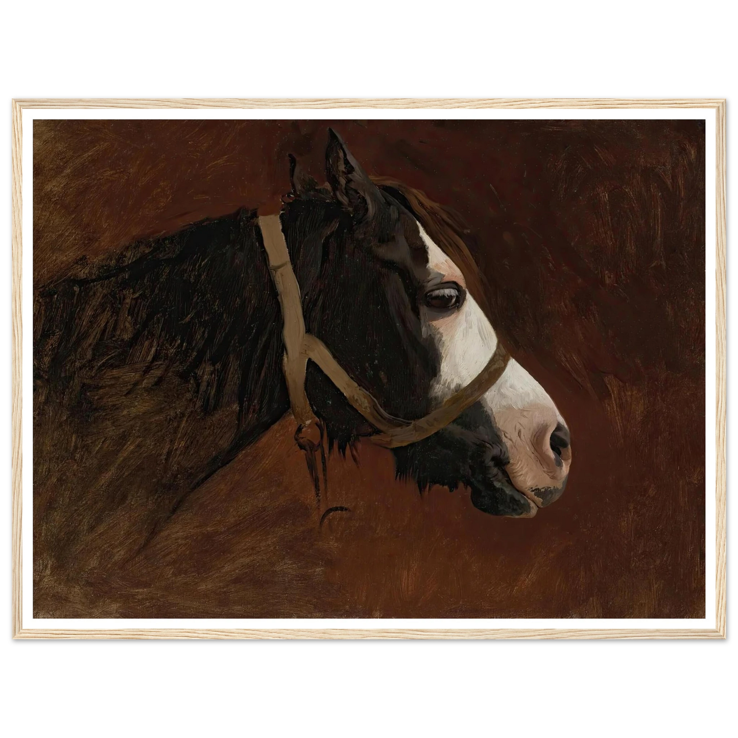 Profile Of A Horse Art Print | Jean Leon Gerome - Framed Poster - 30x40 cm / 12x16″ - Black frame