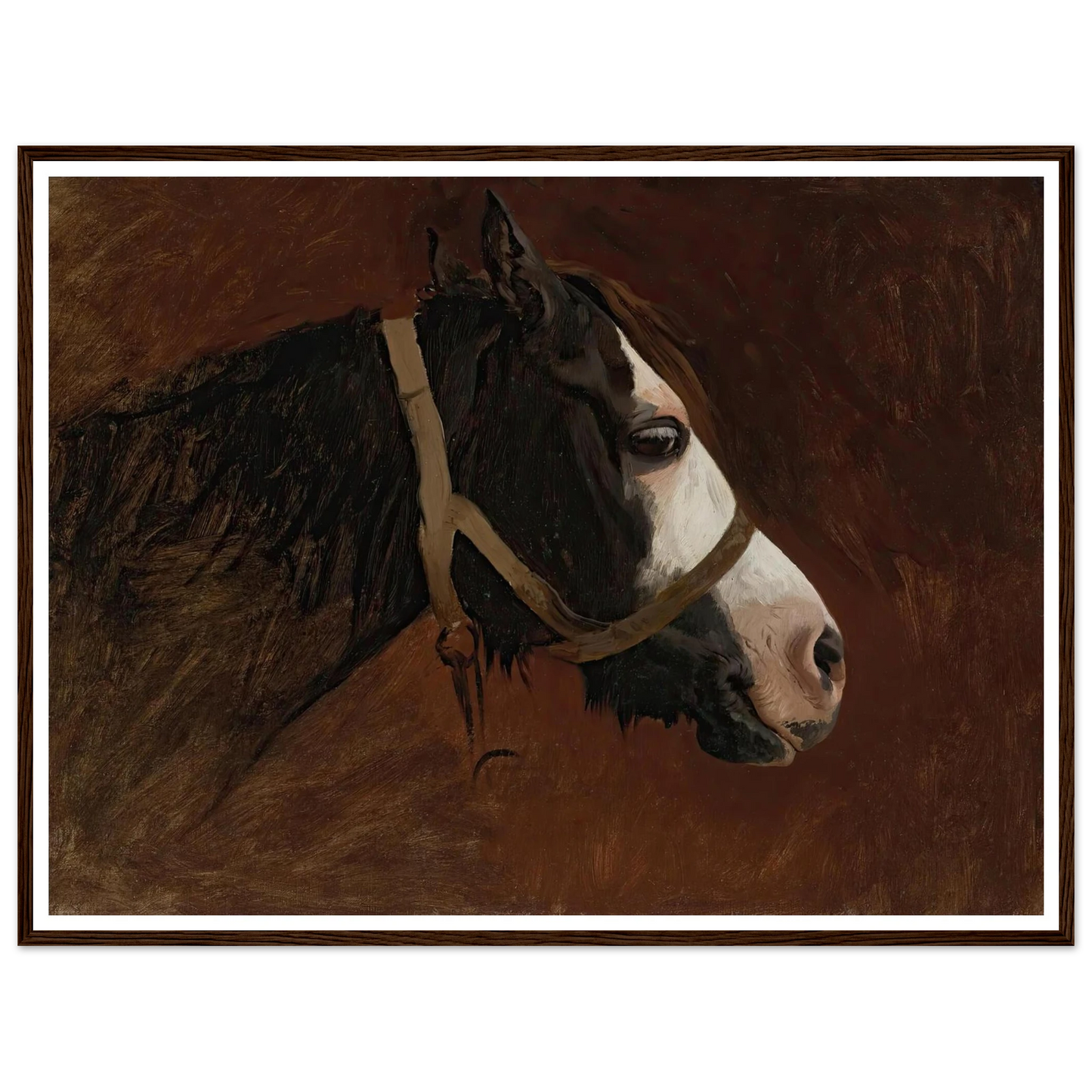 Profile Of A Horse Art Print | Jean Leon Gerome - Framed Poster - 30x40 cm / 12x16″ - Black frame
