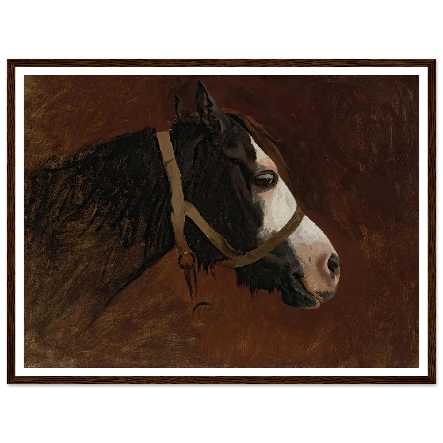 Profile Of A Horse Art Print | Jean Leon Gerome - Framed Poster - 30x40 cm / 12x16″ - Black frame
