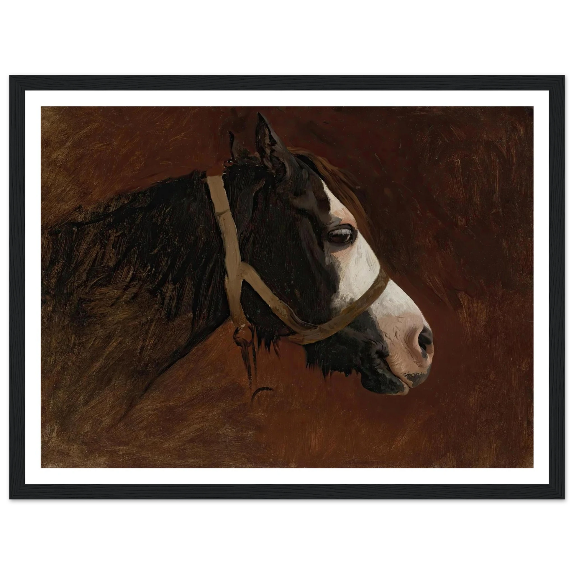 Profile Of A Horse Art Print | Jean Leon Gerome - Framed Poster - 30x40 cm / 12x16″ - Black frame