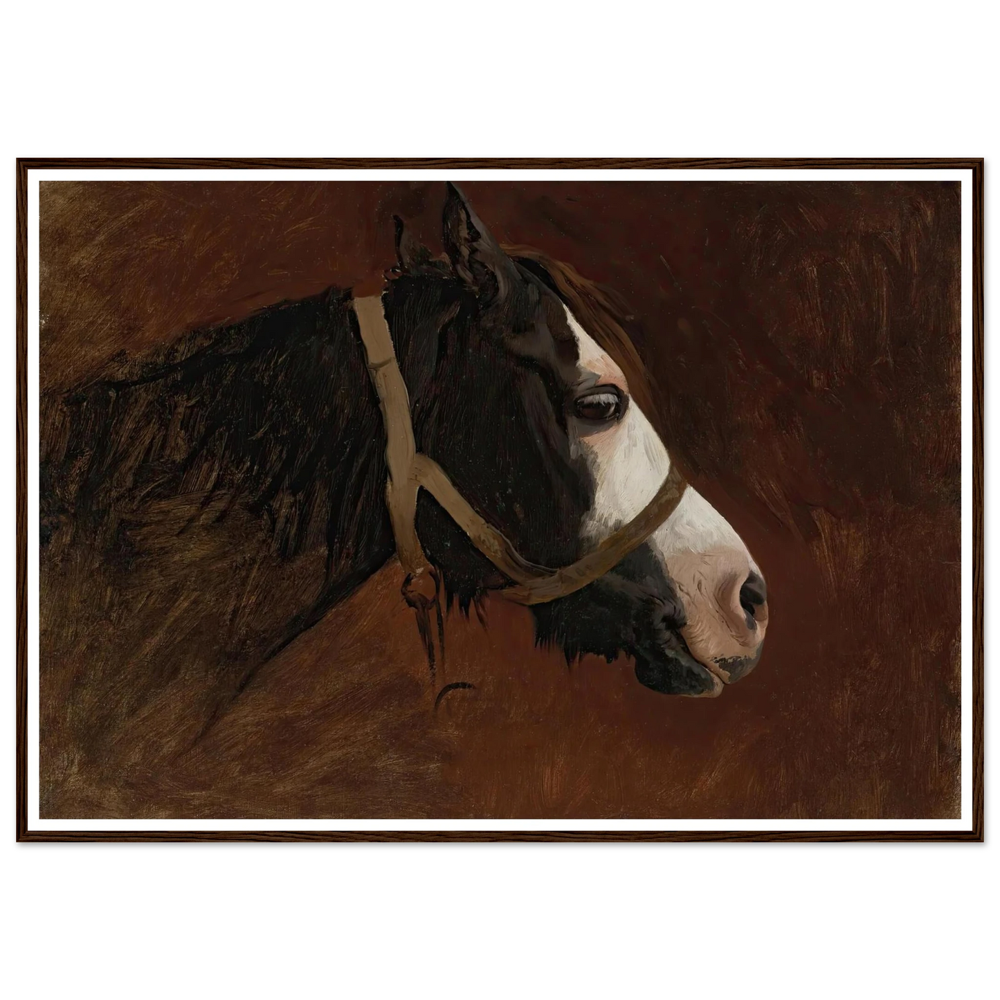 Profile Of A Horse Art Print | Jean Leon Gerome - Framed Poster - 30x40 cm / 12x16″ - Black frame