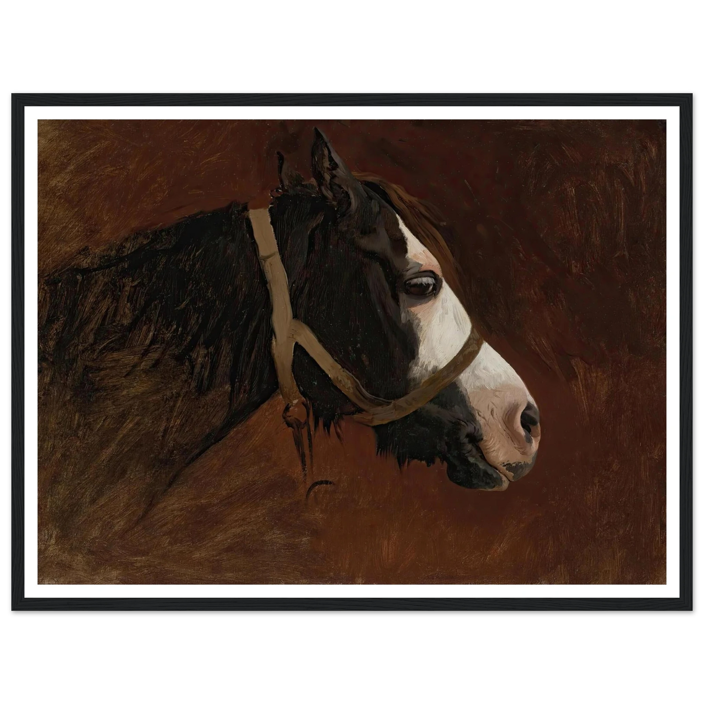 Profile Of A Horse Art Print | Jean Leon Gerome - Framed Poster - 30x40 cm / 12x16″ - Black frame