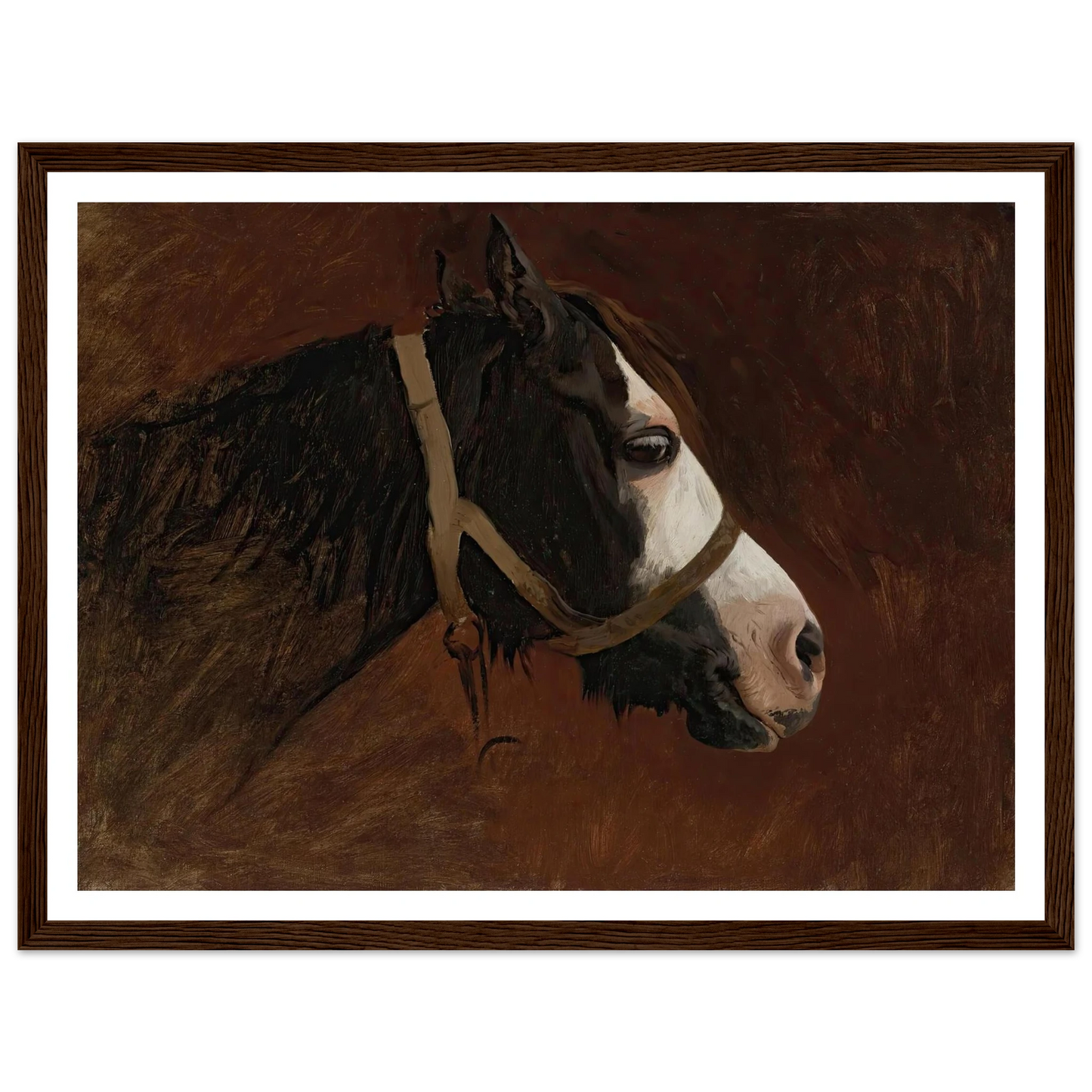 Profile Of A Horse Art Print | Jean Leon Gerome - Framed Poster - 30x40 cm / 12x16″ - Black frame