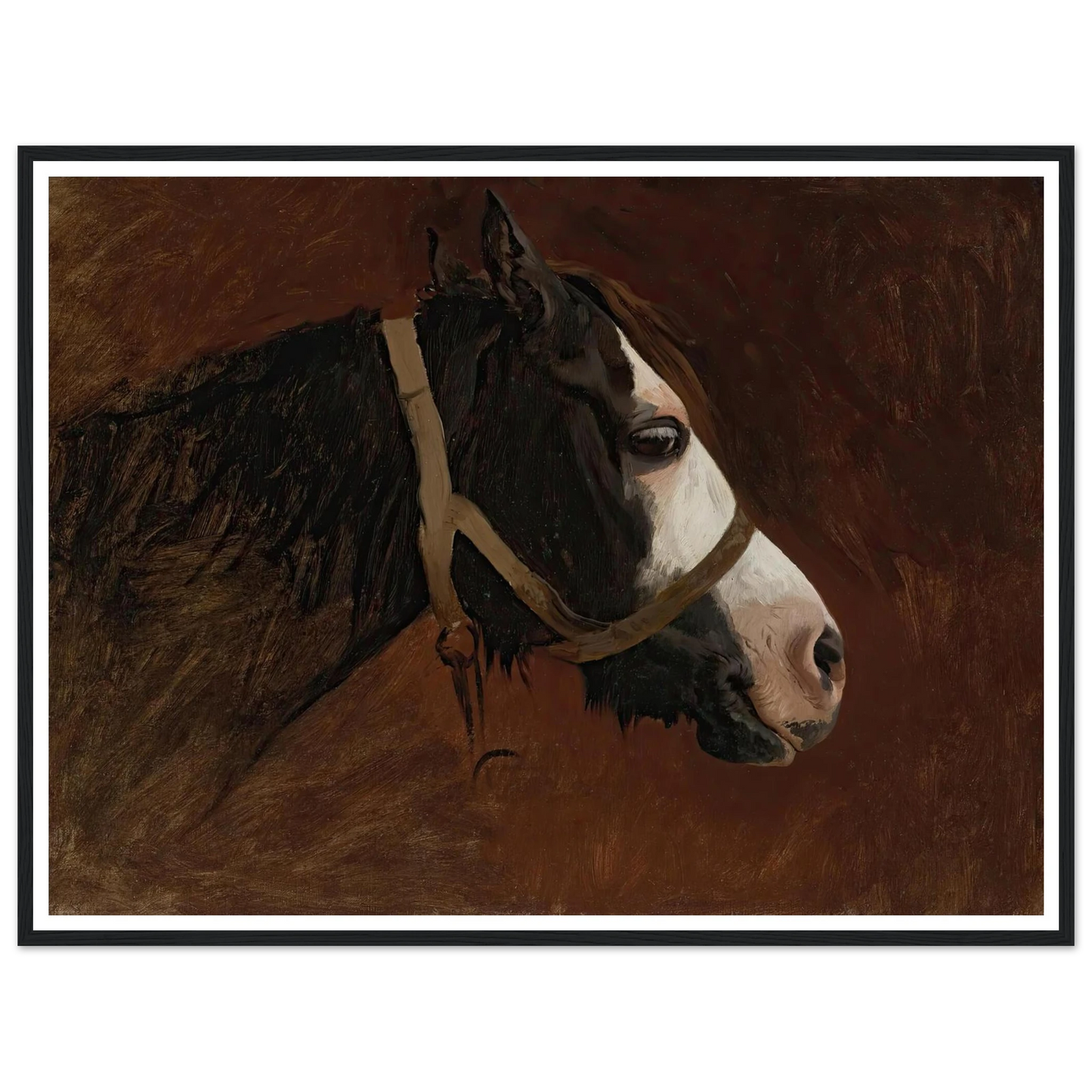 Profile Of A Horse Art Print | Jean Leon Gerome - Framed Poster - 30x40 cm / 12x16″ - Black frame