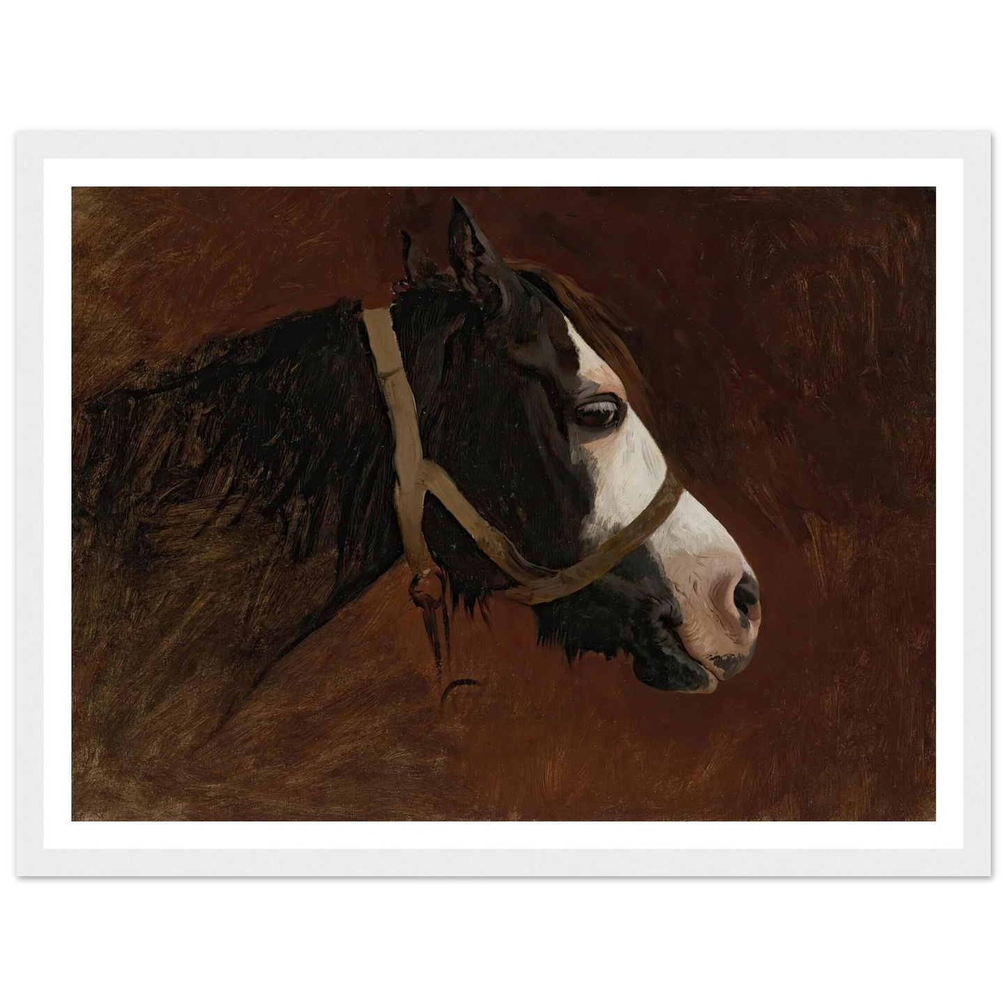 Profile Of A Horse Art Print | Jean Leon Gerome - Framed Poster - 30x40 cm / 12x16″ - Black frame