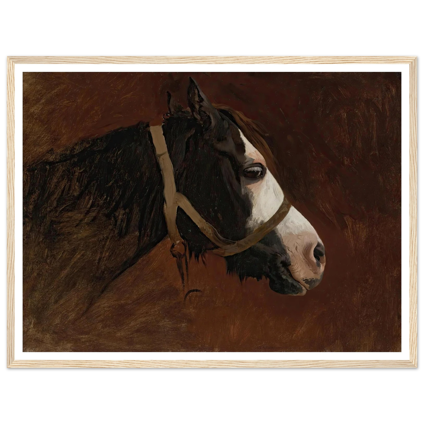 Profile Of A Horse Art Print | Jean Leon Gerome - Framed Poster - 30x40 cm / 12x16″ - Black frame