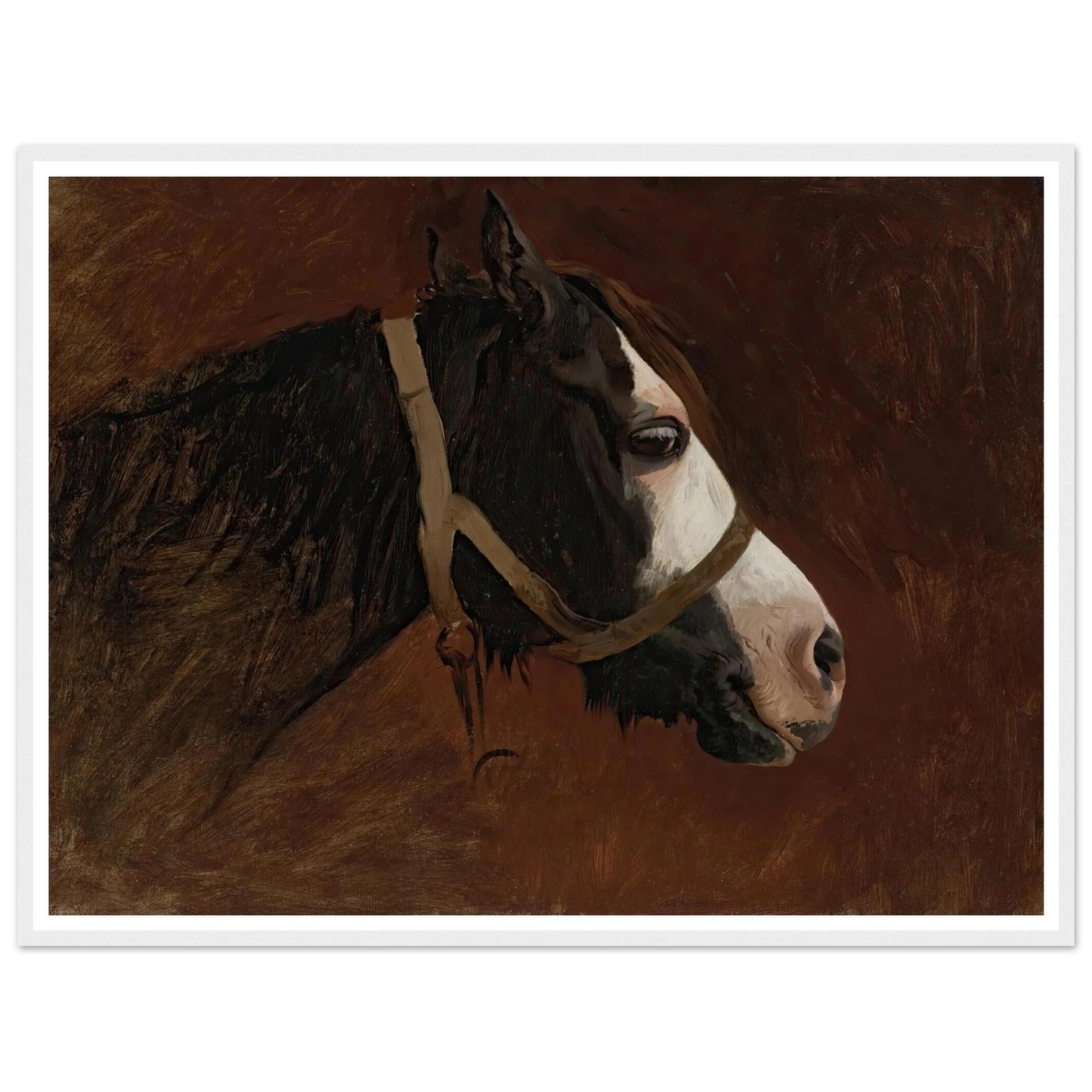 Profile Of A Horse Art Print | Jean Leon Gerome - Framed Poster - 30x40 cm / 12x16″ - Black frame