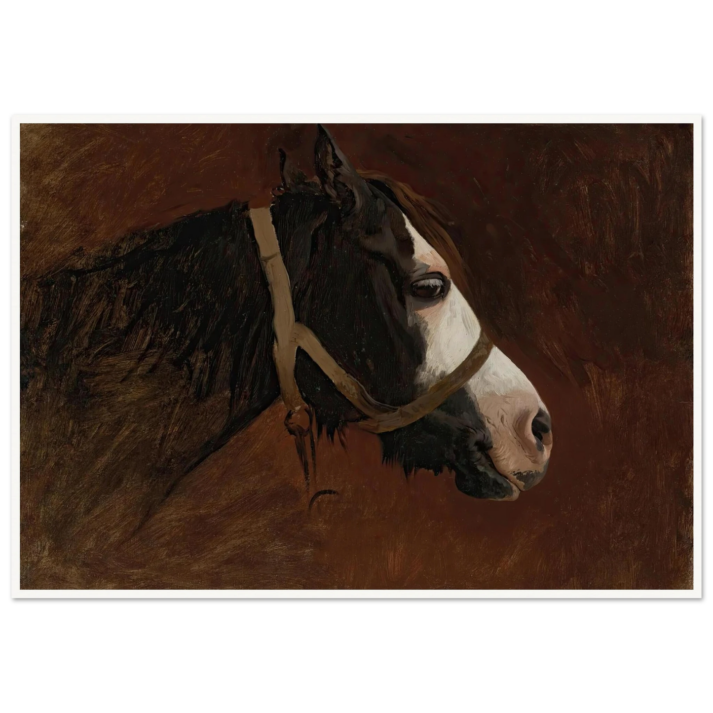 Profile Of A Horse Art Print | Jean Leon Gerome - Framed Poster - 30x40 cm / 12x16″ - Black frame