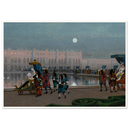 Promenade de la Cour dans les jardins de Versailles Art Print | Jean Leon Gerome - Framed Poster - 30x40 cm / 12x16″ - Black frame