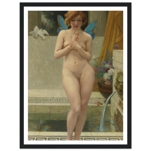 Psyche A La Fontaine Art Print | Guillaume Seignac - Framed Poster - 30x40 cm / 12x16″ - Black frame