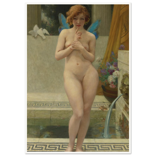 Psyche A La Fontaine Art Print | Guillaume Seignac - Framed Poster - 30x40 cm / 12x16″ - Black frame