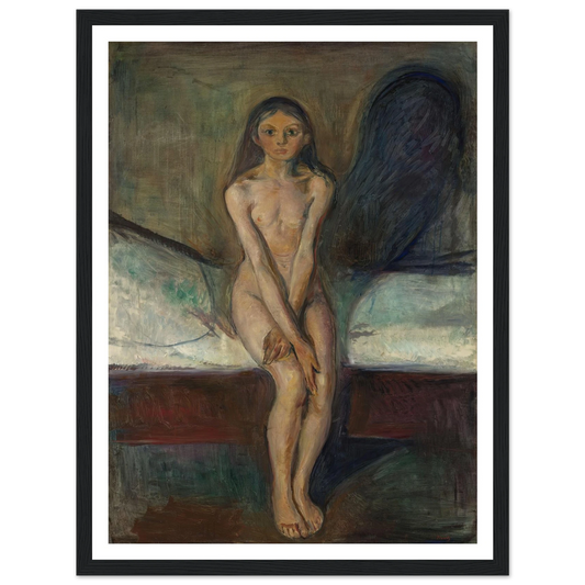 Puberty (1894) Art Print | Edvard Munch - Framed Poster - 30x40 cm / 12x16″ - Black frame