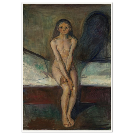 Puberty (1894) Art Print | Edvard Munch - Framed Poster - 30x40 cm / 12x16″ - Black frame