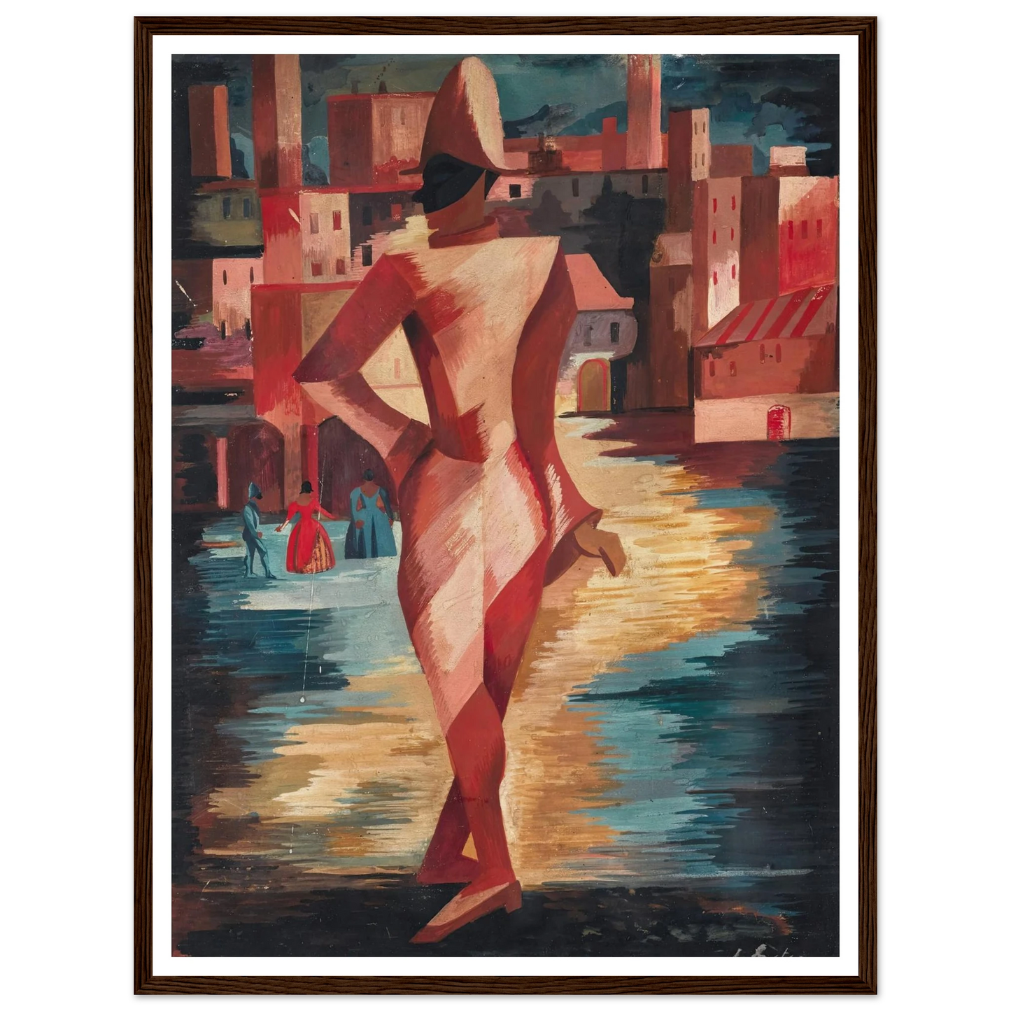 Pulcinella Art Print | Alexandra Exter - Framed Poster - 30x40 cm / 12x16″ - Black frame