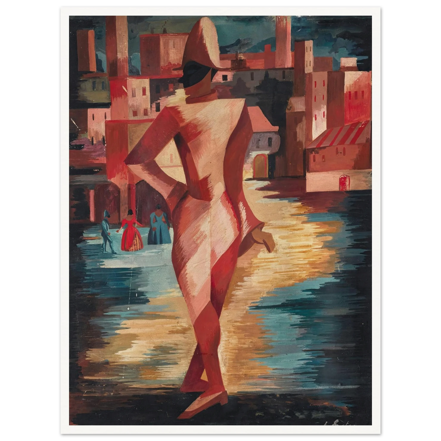 Pulcinella Art Print | Alexandra Exter - Framed Poster - 30x40 cm / 12x16″ - Black frame