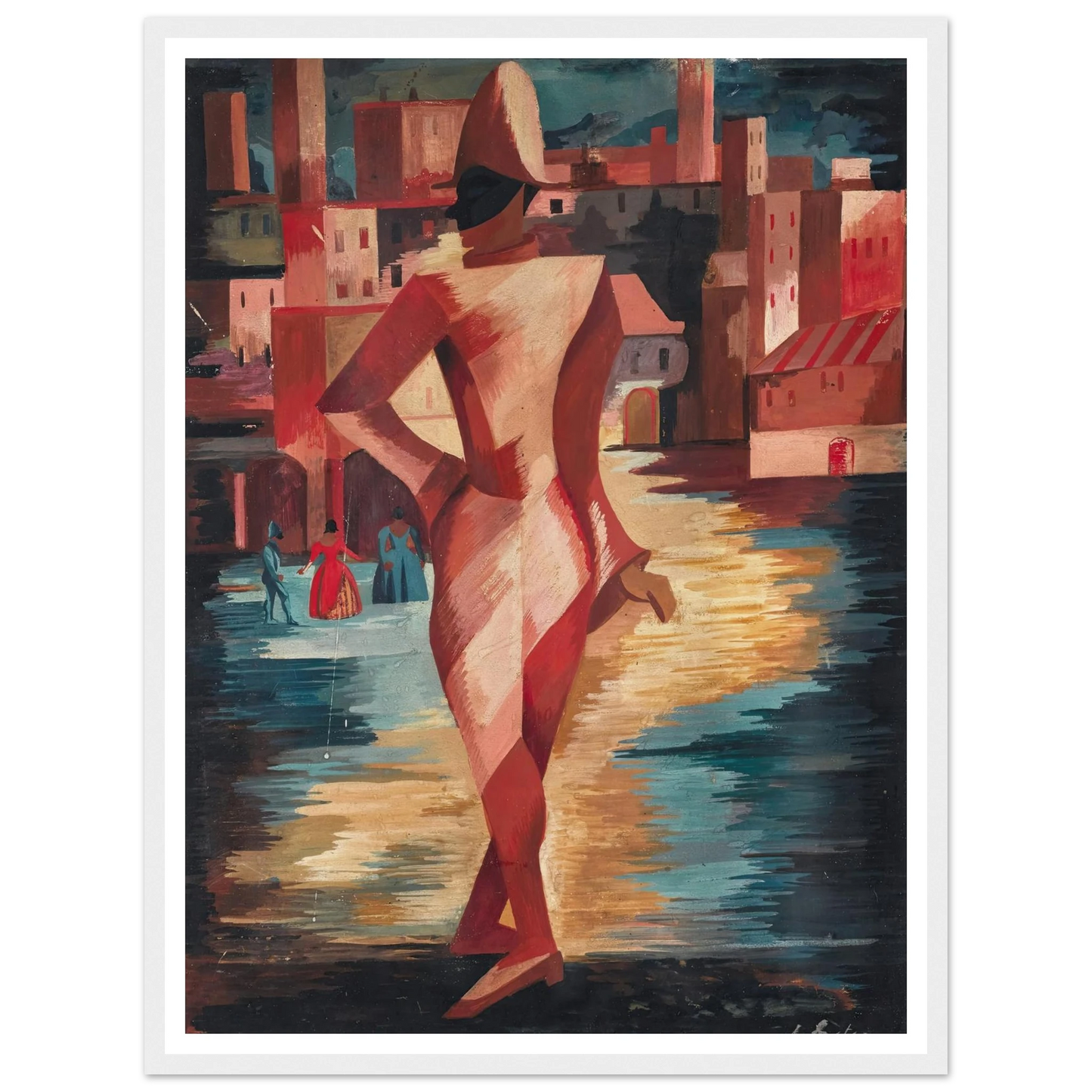 Pulcinella Art Print | Alexandra Exter - Framed Poster - 30x40 cm / 12x16″ - Black frame