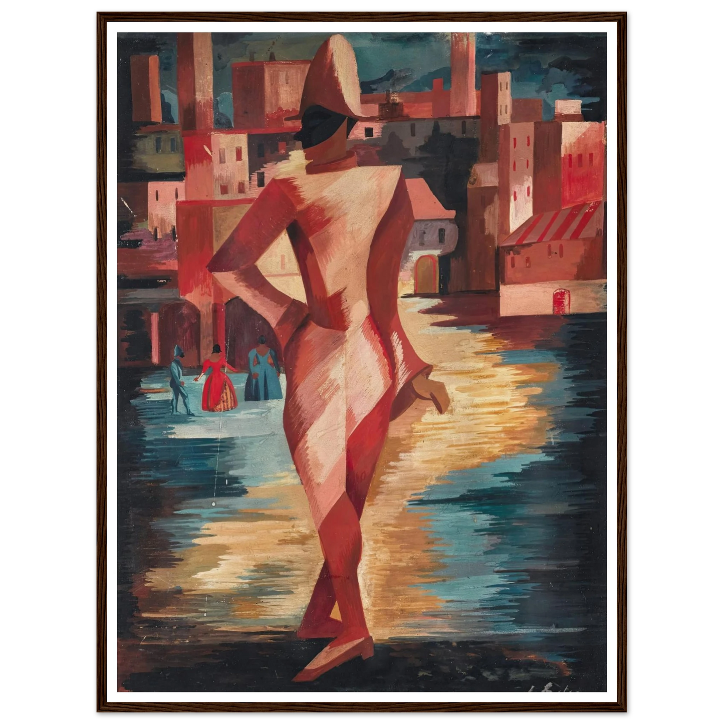 Pulcinella Art Print | Alexandra Exter - Framed Poster - 30x40 cm / 12x16″ - Black frame