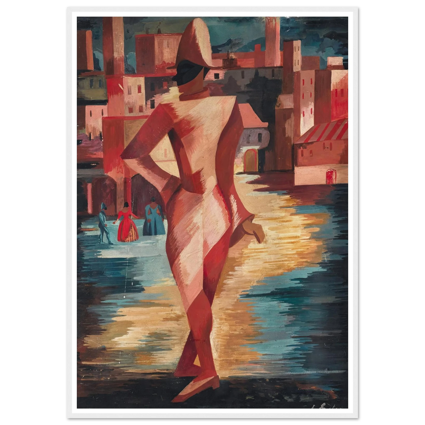 Pulcinella Art Print | Alexandra Exter - Framed Poster - 30x40 cm / 12x16″ - Black frame