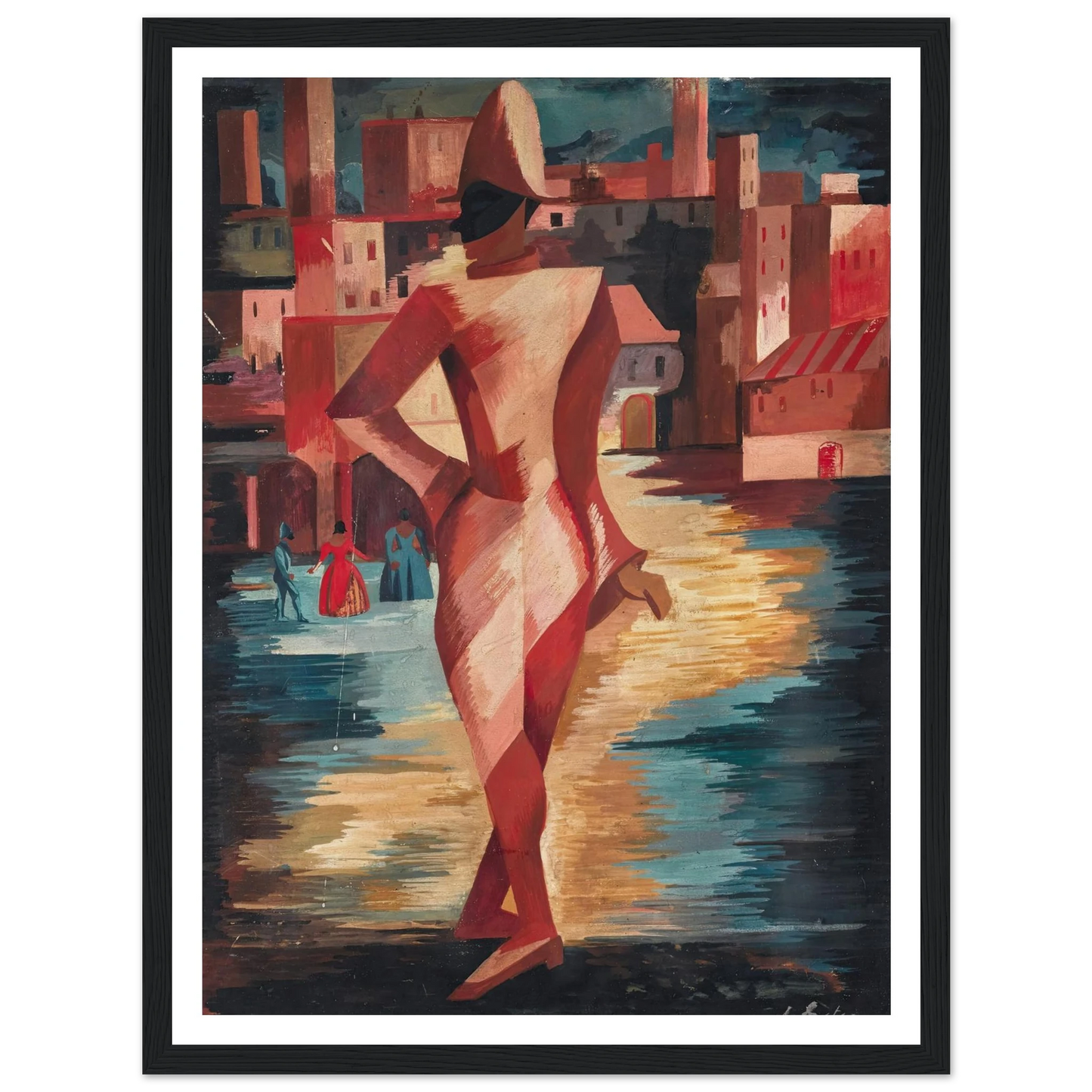 Pulcinella Art Print | Alexandra Exter - Framed Poster - 30x40 cm / 12x16″ - Black frame