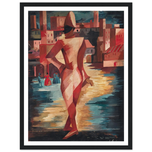 Pulcinella Art Print | Alexandra Exter - Framed Poster - 30x40 cm / 12x16″ - Black frame