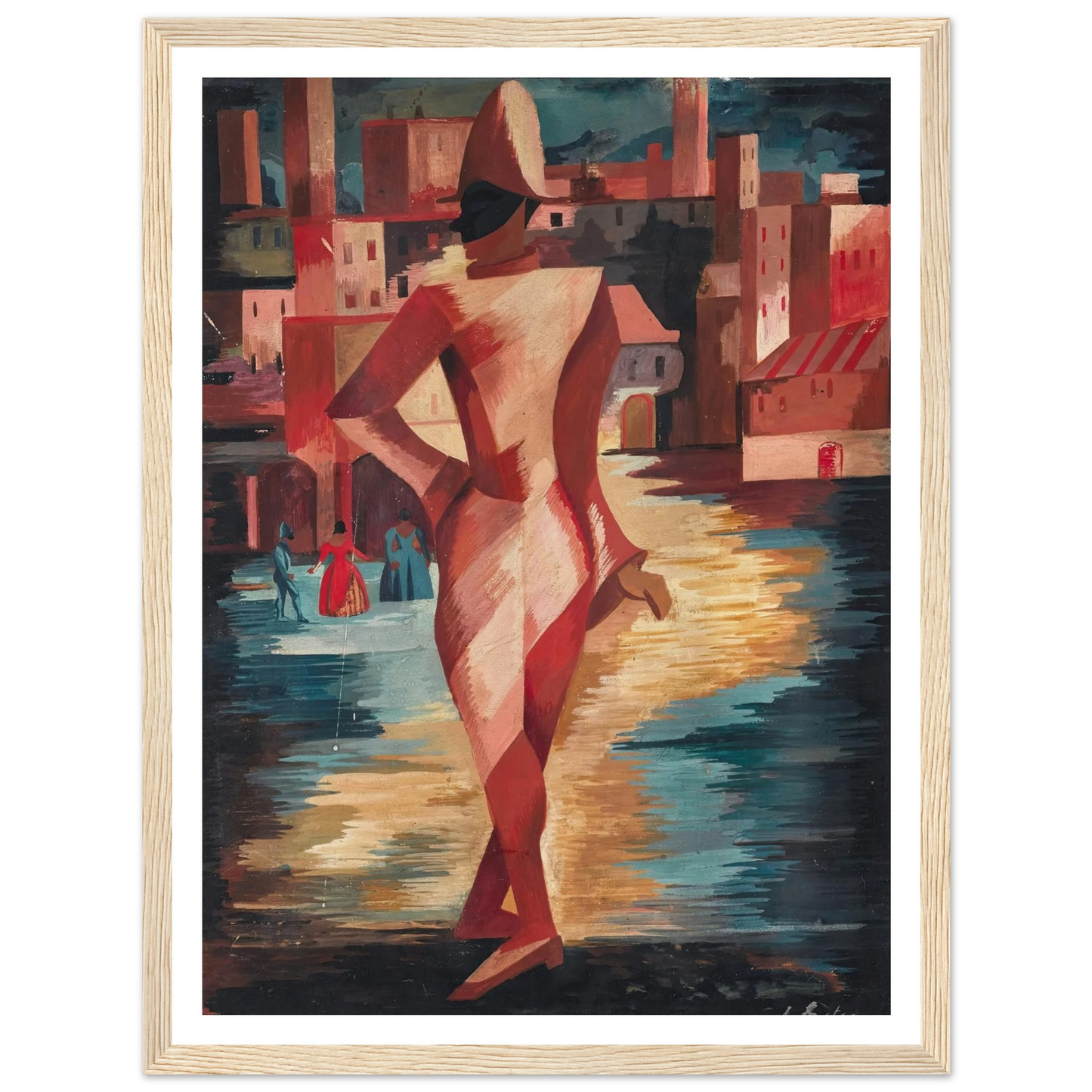 Pulcinella Art Print | Alexandra Exter - Framed Poster - 30x40 cm / 12x16″ - Black frame