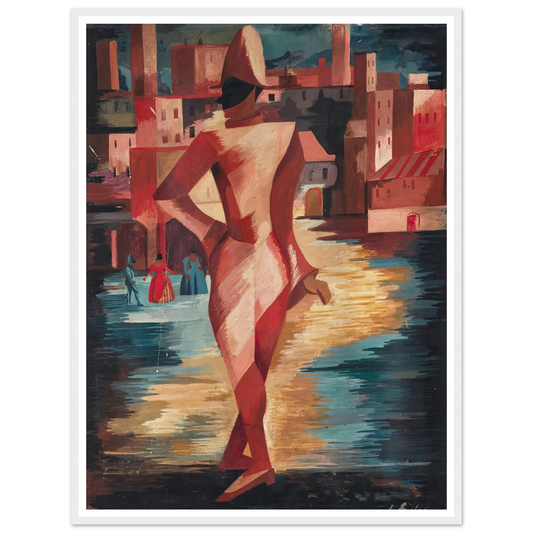 Pulcinella Art Print | Alexandra Exter - Framed Poster - 30x40 cm / 12x16″ - Black frame