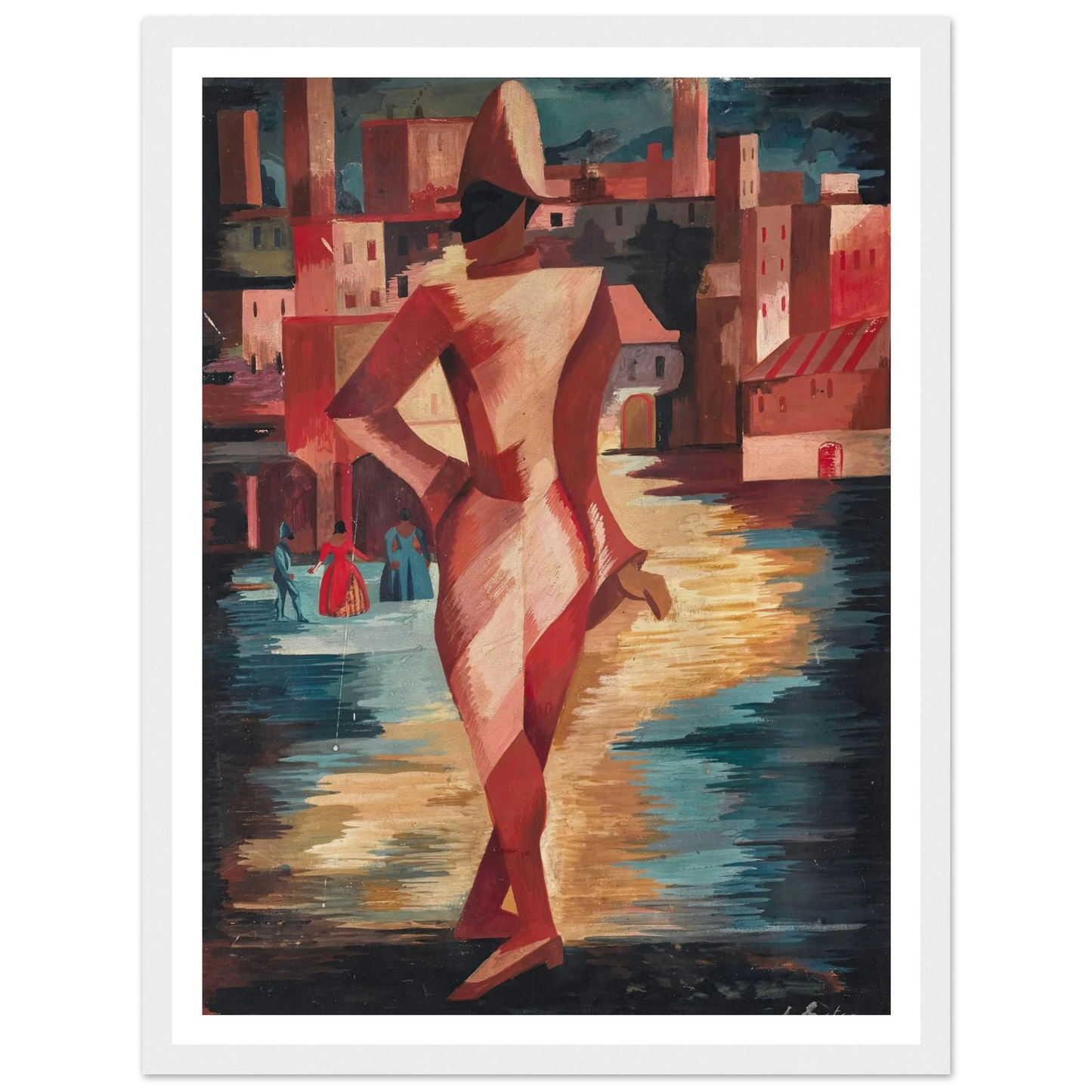 Pulcinella Art Print | Alexandra Exter - Framed Poster - 30x40 cm / 12x16″ - Black frame