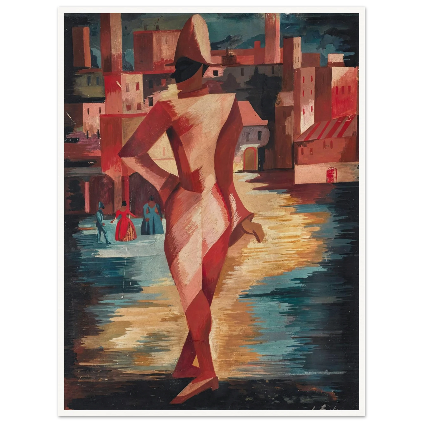 Pulcinella Art Print | Alexandra Exter - Framed Poster - 30x40 cm / 12x16″ - Black frame