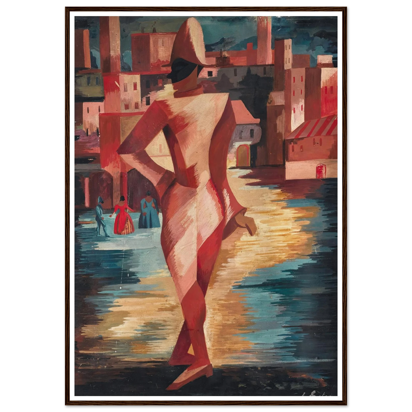 Pulcinella Art Print | Alexandra Exter - Framed Poster - 30x40 cm / 12x16″ - Black frame