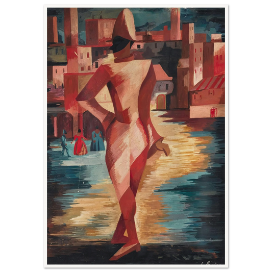 Pulcinella Art Print | Alexandra Exter - Framed Poster - 30x40 cm / 12x16″ - Black frame