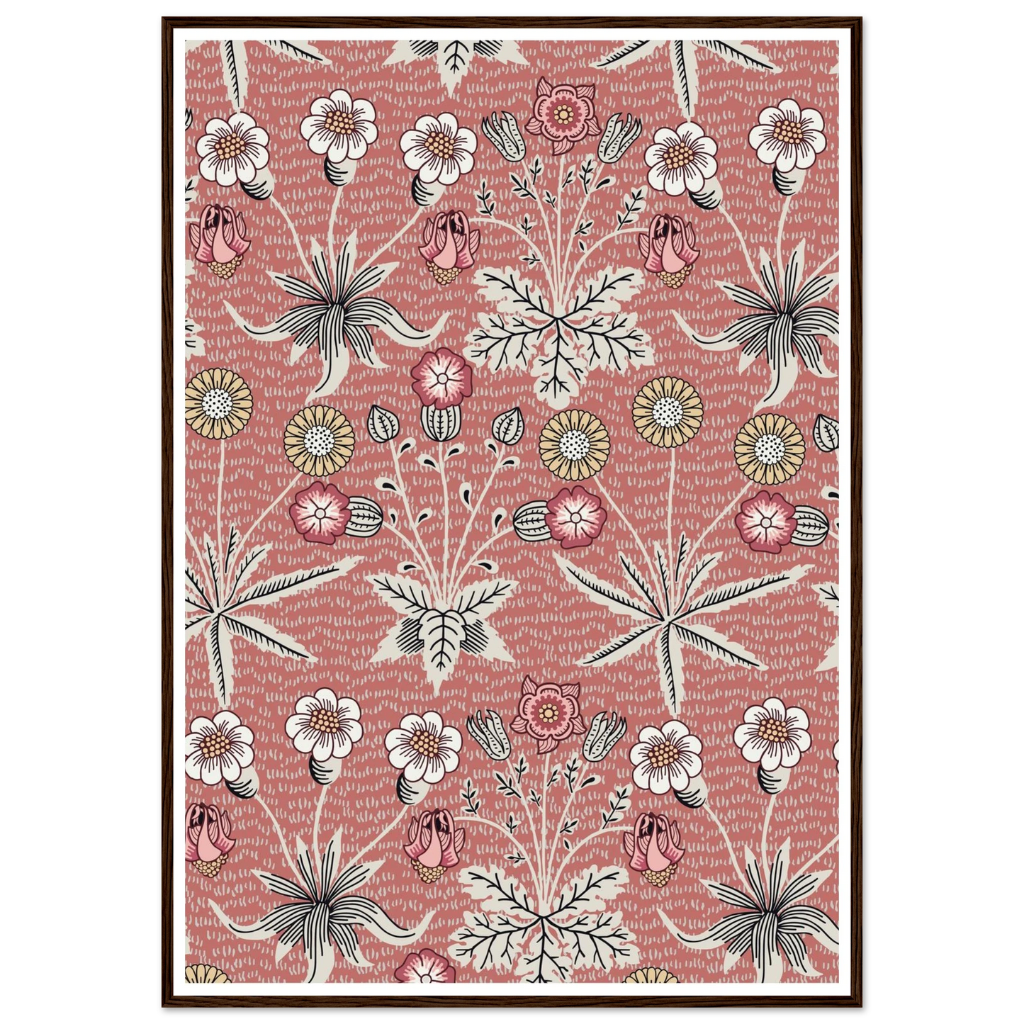 Pulsatilla Arts Tapestry Art Print | William Morris Inspired - Framed Poster - 30x30 cm / 12x12″ - Black frame