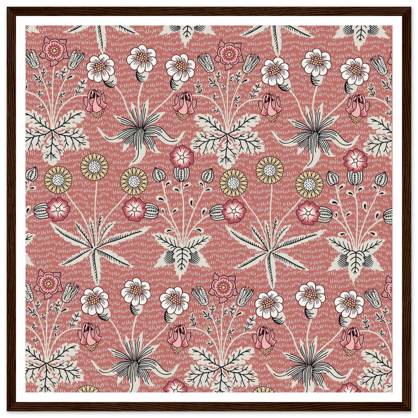 Pulsatilla Arts Tapestry Art Print | William Morris Inspired - Framed Poster - 30x30 cm / 12x12″ - Black frame