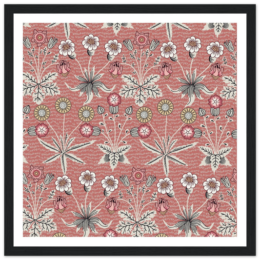 Pulsatilla Arts Tapestry Art Print | William Morris Inspired - Framed Poster - 30x30 cm / 12x12″ - Black frame