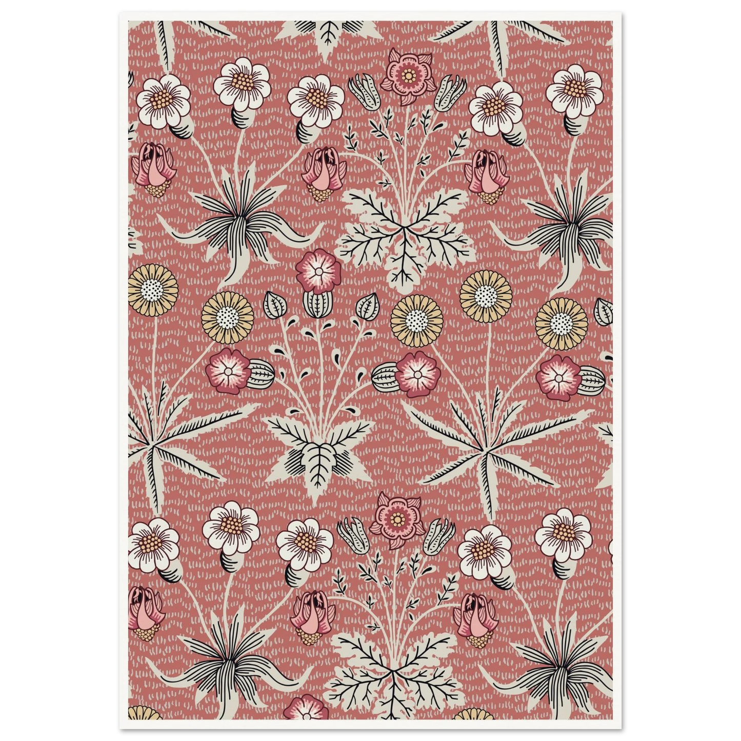 Pulsatilla Arts Tapestry Art Print | William Morris Inspired - Framed Poster - 30x30 cm / 12x12″ - Black frame