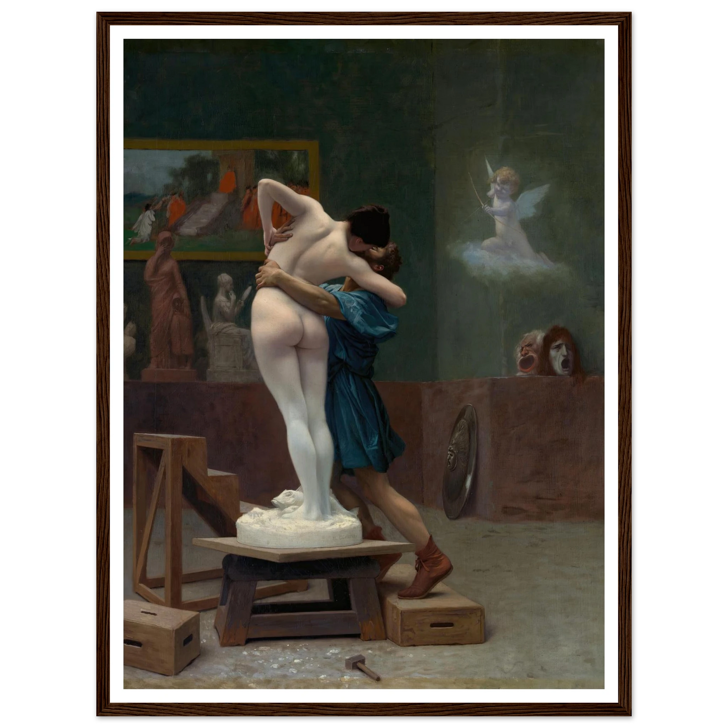 Pygmalion and Galatea (Ca. 1890) Art Print | Jean Leon Gerome - Framed Poster - 30x40 cm / 12x16″ - Black frame