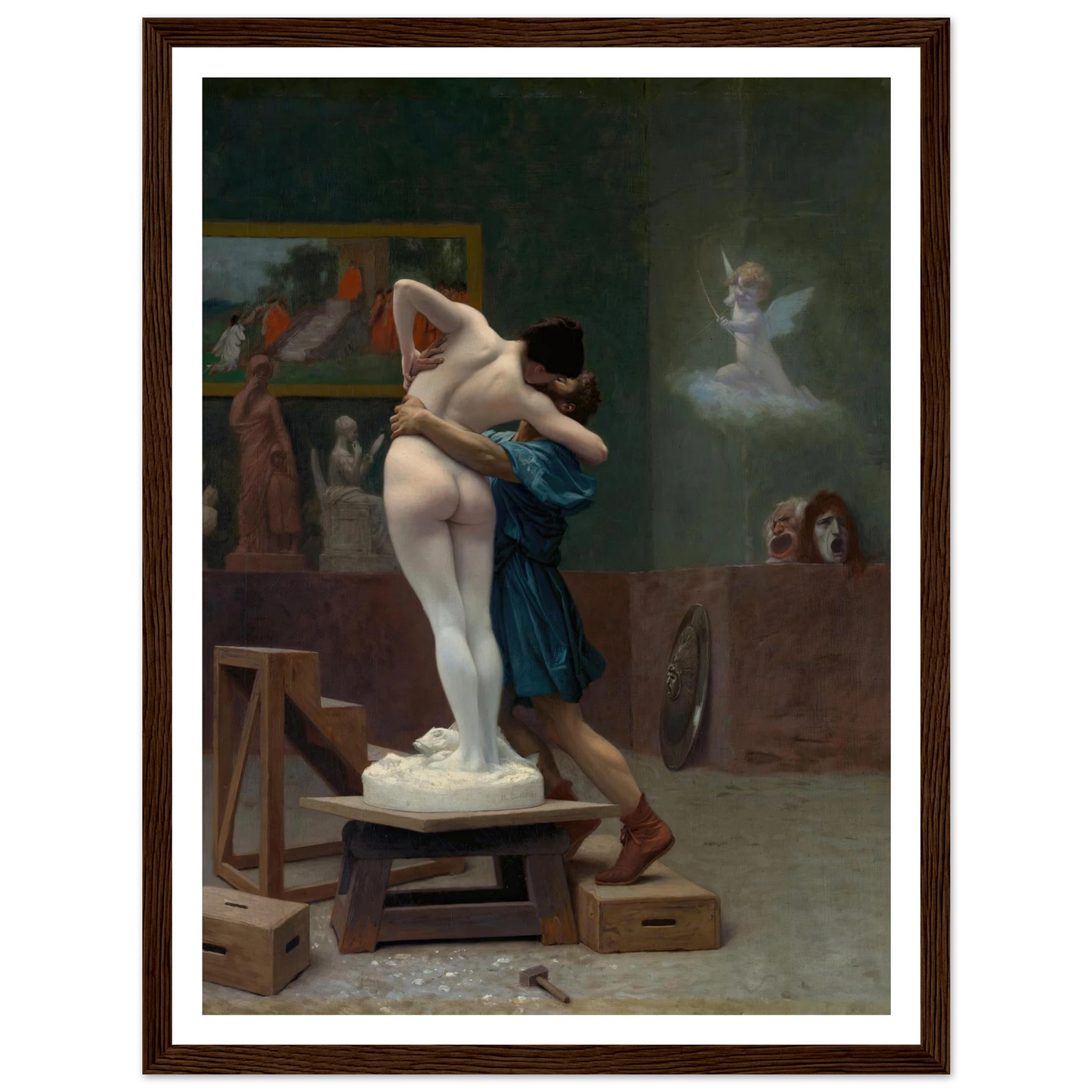 Pygmalion and Galatea (Ca. 1890) Art Print | Jean Leon Gerome - Framed Poster - 30x40 cm / 12x16″ - Black frame