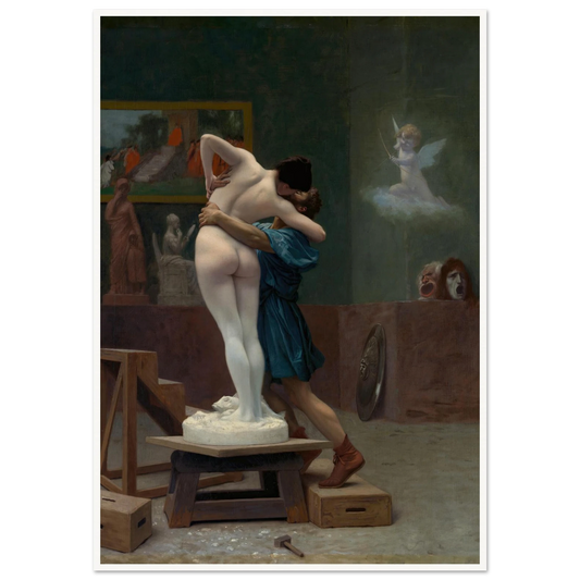 Pygmalion and Galatea (Ca. 1890) Art Print | Jean Leon Gerome - Framed Poster - 30x40 cm / 12x16″ - Black frame