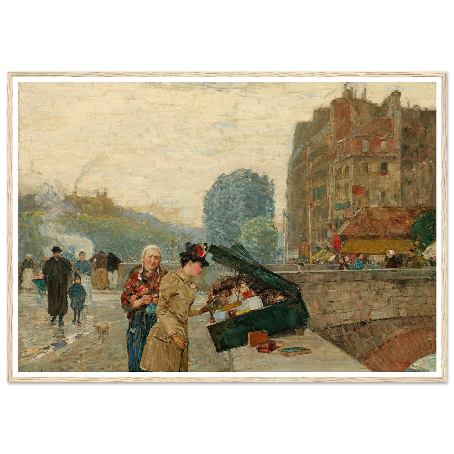 Quai St. Michel (1888) Art Print | Childe Hassam - Framed Poster - 30x40 cm / 12x16″ - Black frame