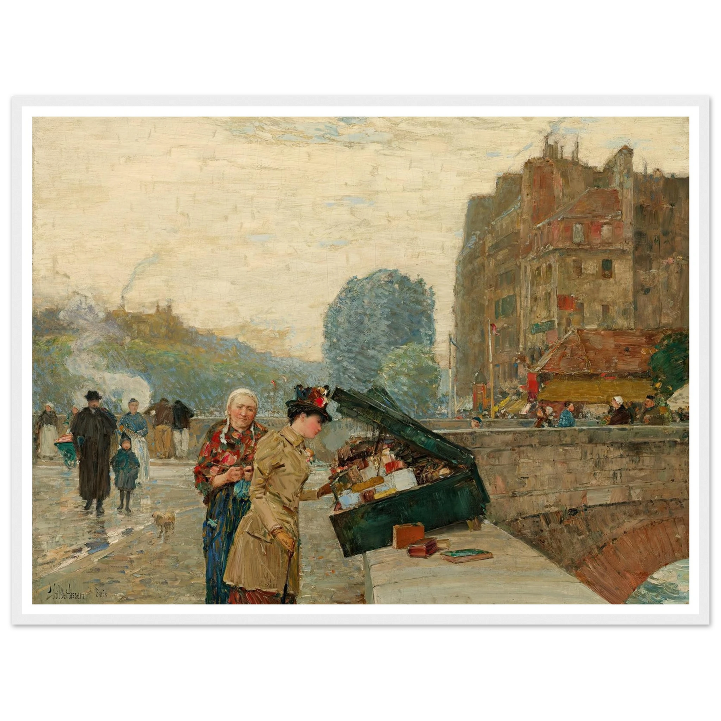Quai St. Michel (1888) Art Print | Childe Hassam - Framed Poster - 30x40 cm / 12x16″ - Black frame
