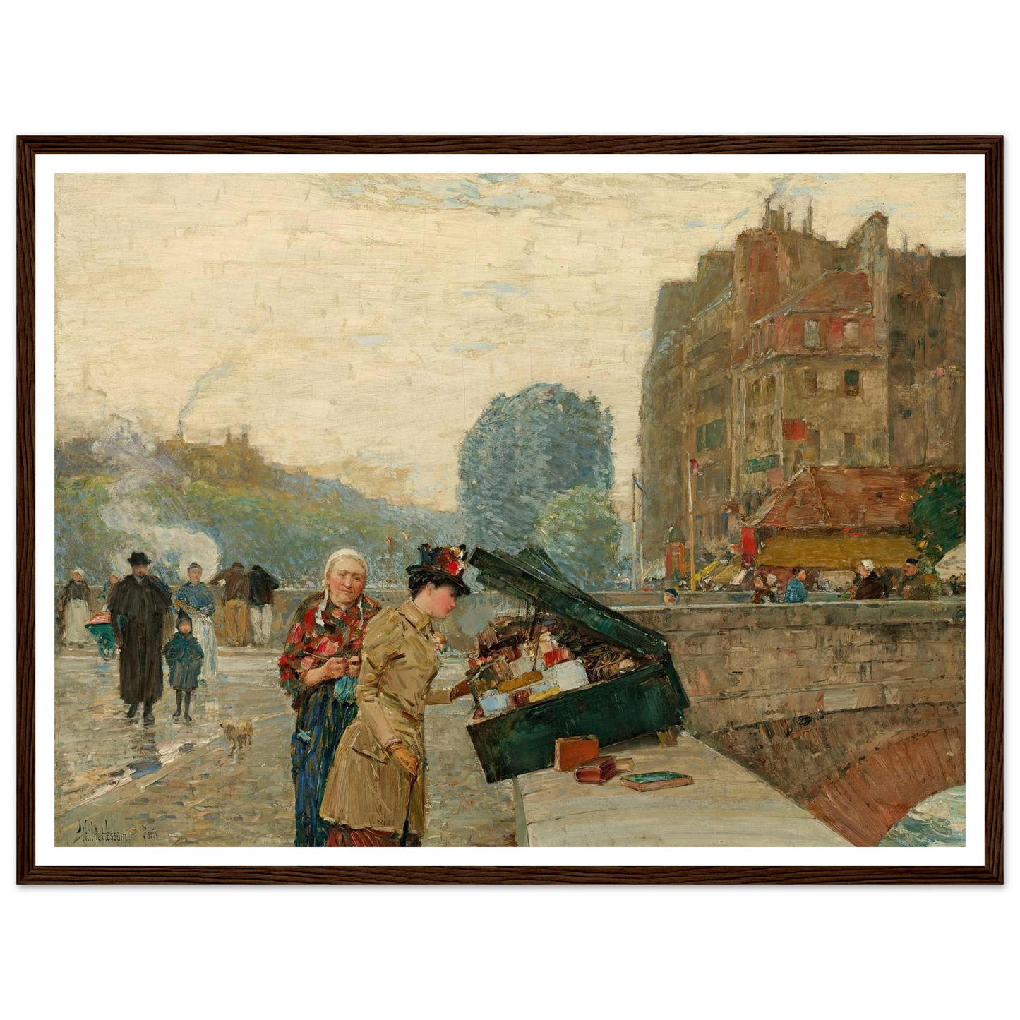 Quai St. Michel (1888) Art Print | Childe Hassam - Framed Poster - 30x40 cm / 12x16″ - Black frame