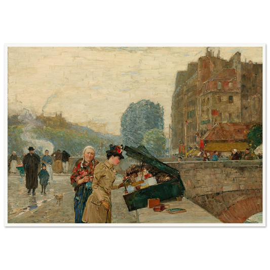 Quai St. Michel (1888) Art Print | Childe Hassam - Framed Poster - 30x40 cm / 12x16″ - Black frame