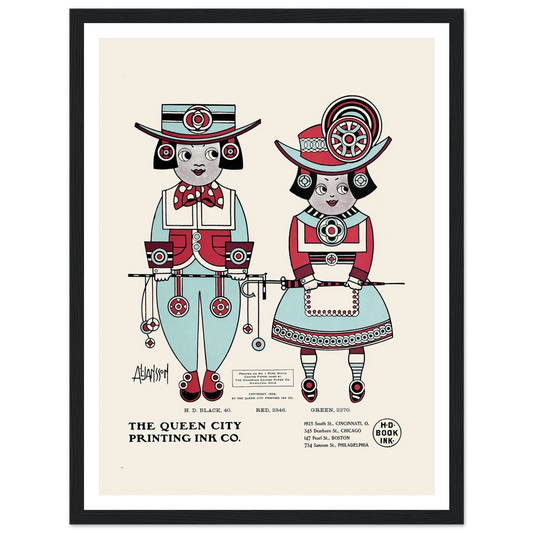 Queen City Ink, Ad. 04 (1890-1913) Art Print | Augustus Jansson - Framed Poster - 30x40 cm / 12x16″ - Black frame