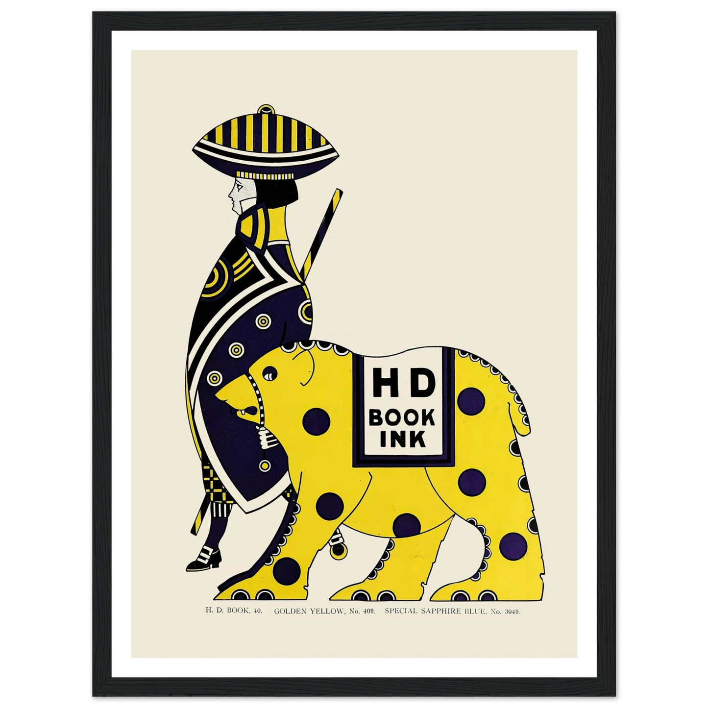 Queen City Ink, Ad. 08 (1890-1913) Art Print | Augustus Jansson - Framed Poster - 30x40 cm / 12x16″ - Black frame