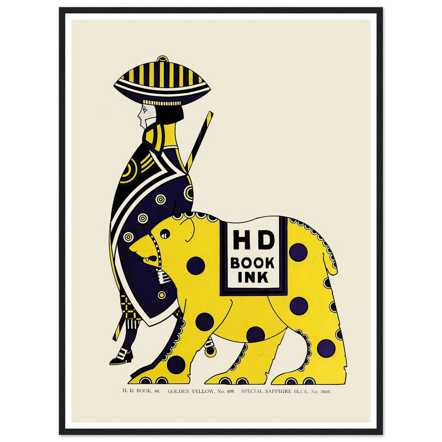 Queen City Ink, Ad. 08 (1890-1913) Art Print | Augustus Jansson - Framed Poster - 30x40 cm / 12x16″ - Black frame