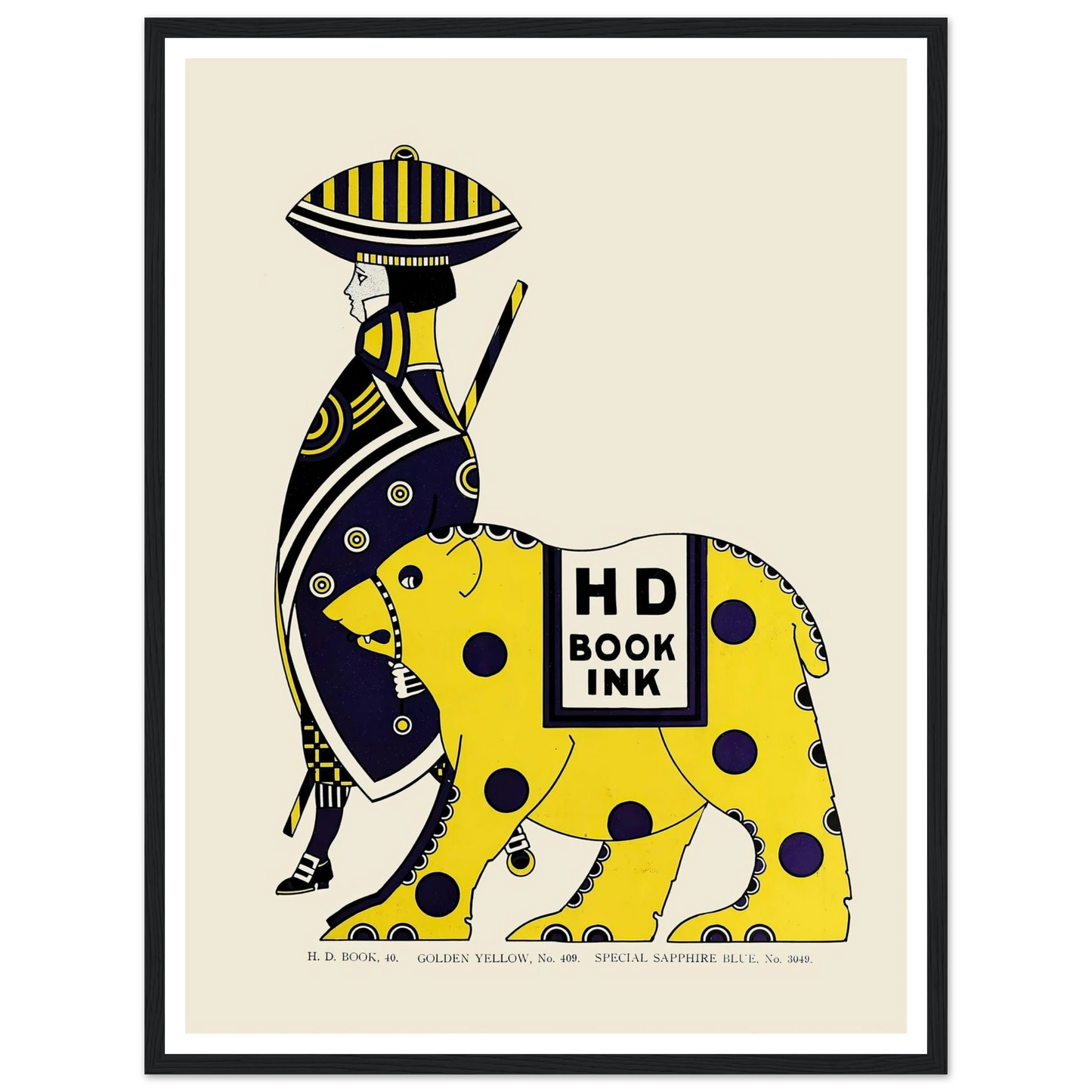 Queen City Ink, Ad. 08 (1890-1913) Art Print | Augustus Jansson - Framed Poster - 30x40 cm / 12x16″ - Black frame