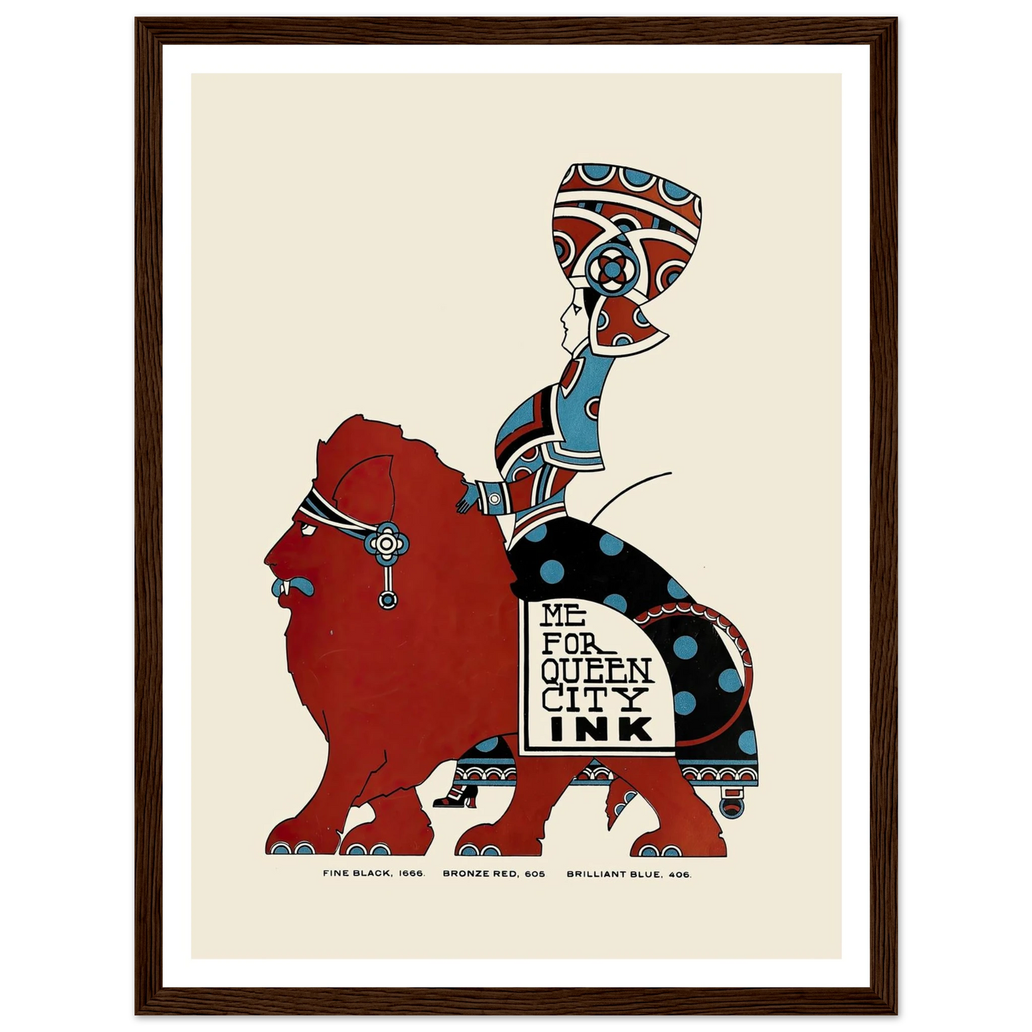 Queen City Ink, Ad. 09 (1890-1913) Art Print | Augustus Jansson - Framed Poster - 30x40 cm / 12x16″ - Black frame