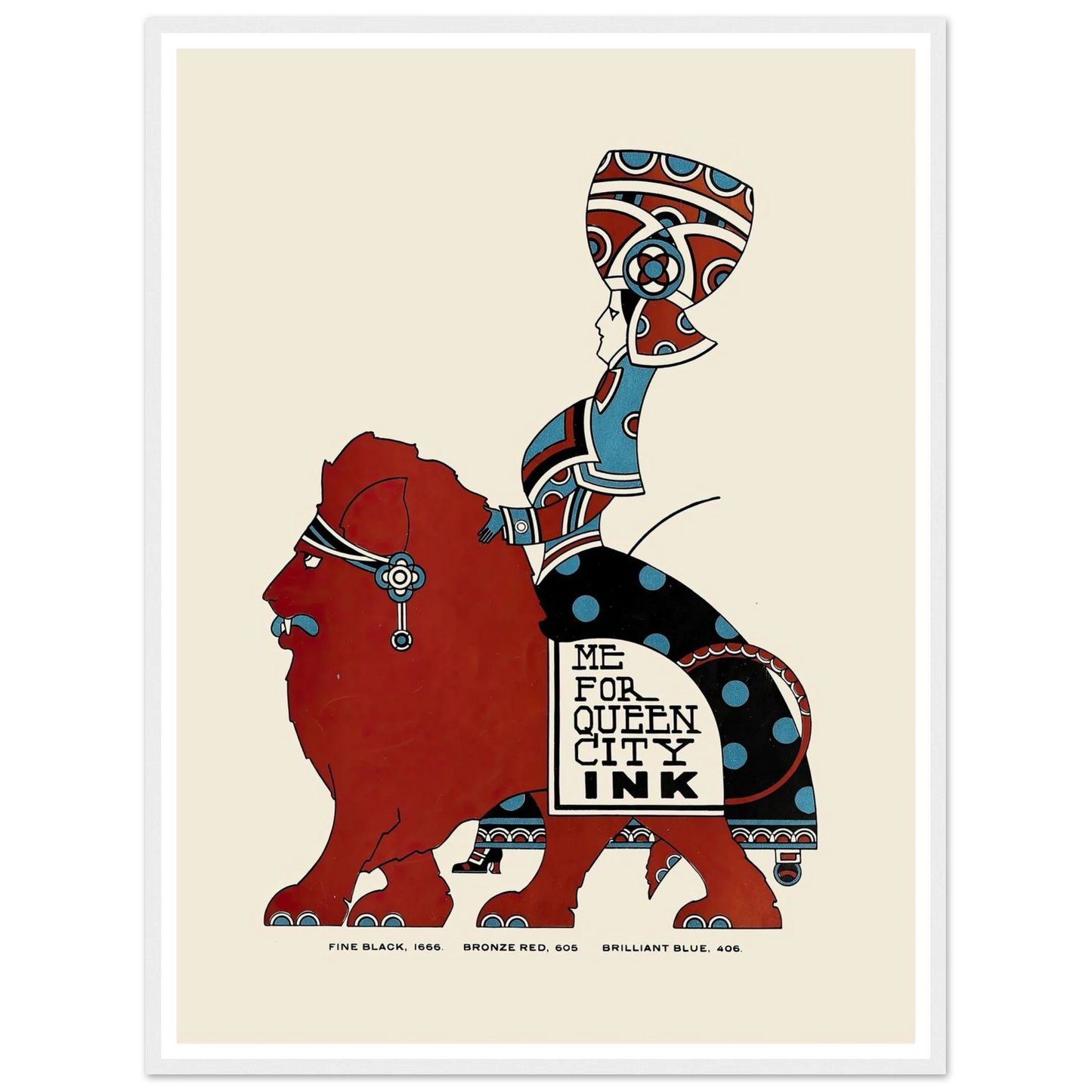 Queen City Ink, Ad. 09 (1890-1913) Art Print | Augustus Jansson - Framed Poster - 30x40 cm / 12x16″ - Black frame