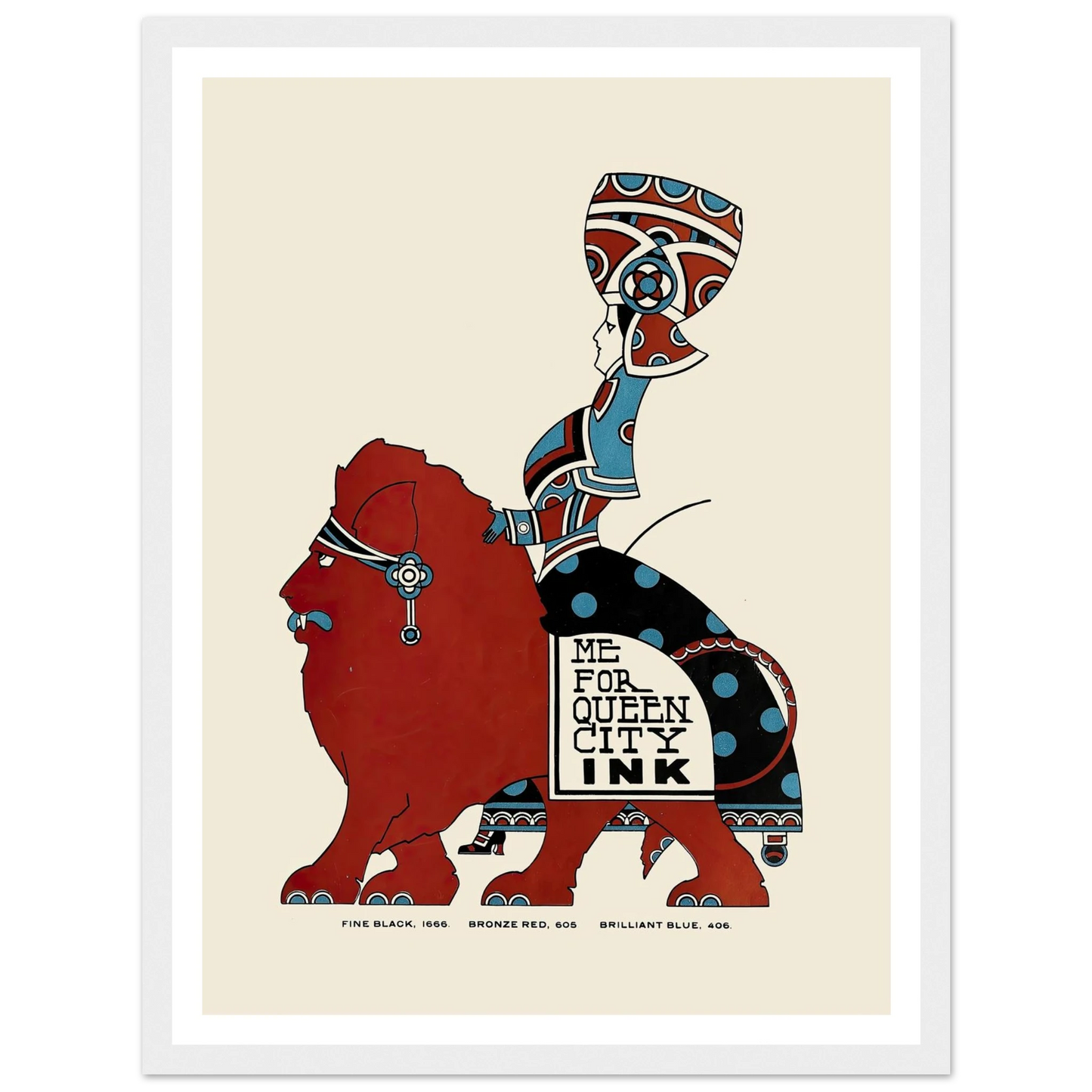 Queen City Ink, Ad. 09 (1890-1913) Art Print | Augustus Jansson - Framed Poster - 30x40 cm / 12x16″ - Black frame