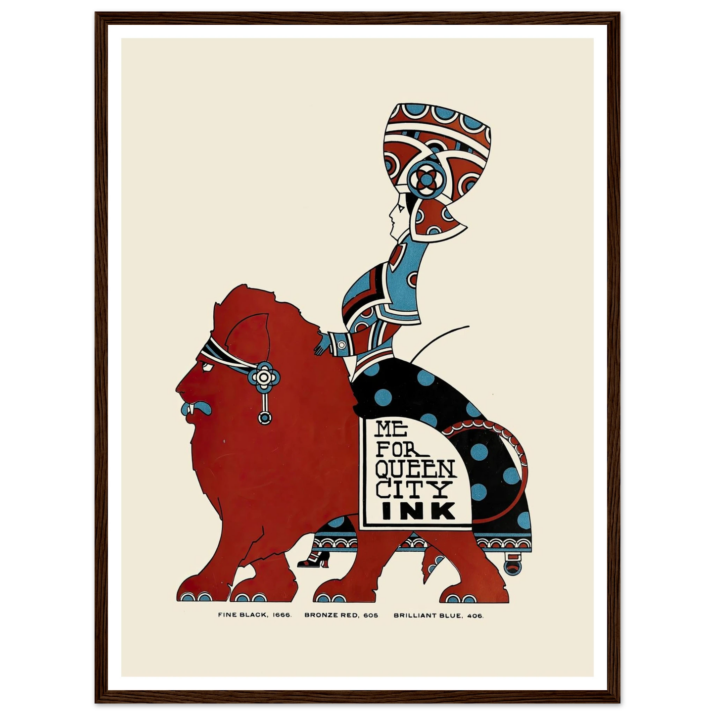 Queen City Ink, Ad. 09 (1890-1913) Art Print | Augustus Jansson - Framed Poster - 30x40 cm / 12x16″ - Black frame