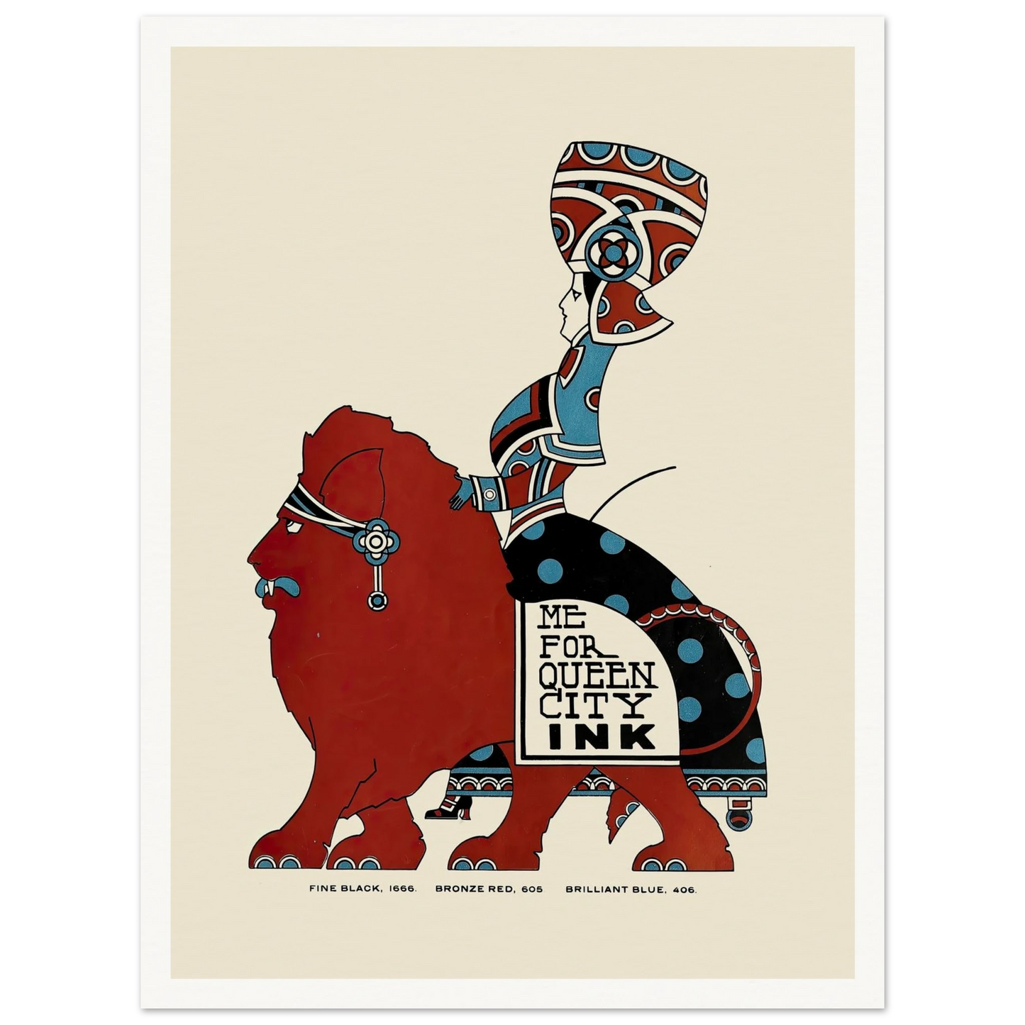 Queen City Ink, Ad. 09 (1890-1913) Art Print | Augustus Jansson - Framed Poster - 30x40 cm / 12x16″ - Black frame